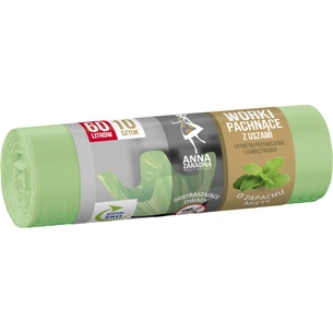 Пакети для сміття Anna Zaradna з вушками з ароматом м'яти 60 л 10 шт. (5903936038107) зображення 1