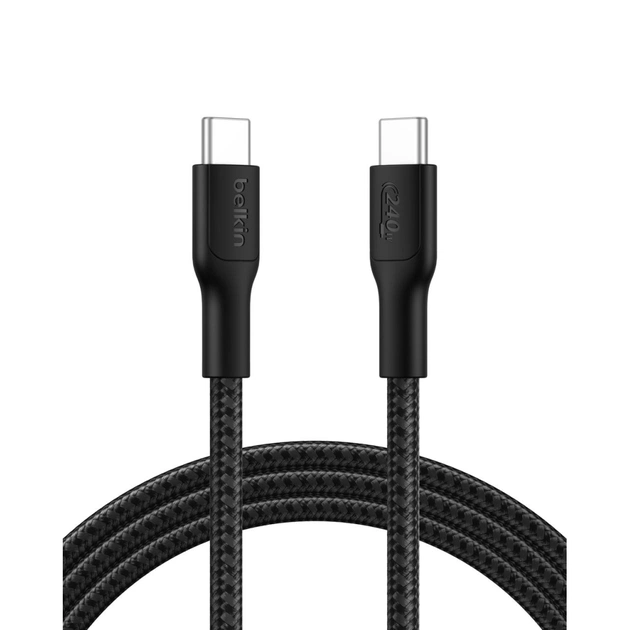 Дата кабель USB-C to USB-C 2.0m 240W black Belkin (CAB025HQ2MBK) - изображение 1