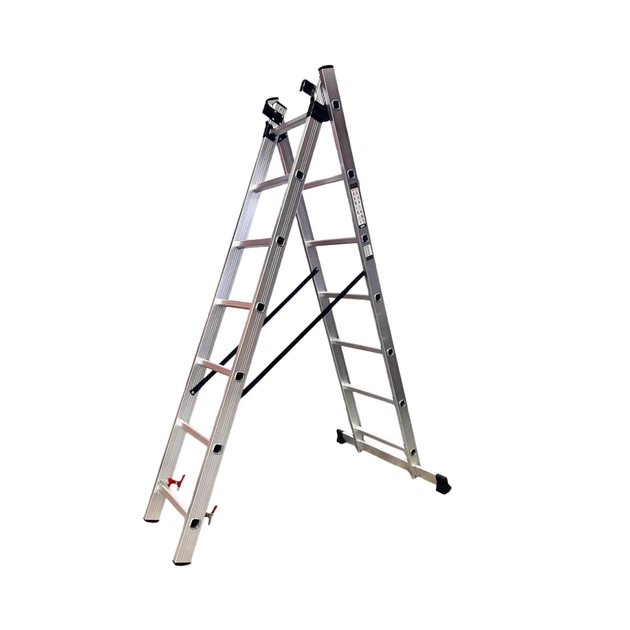 Драбина GTM 3-секції, розкладна, 3*7сх. 1,90-4,07м (KME307) - picture 2