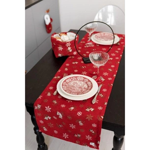 Доріжка на стіл Прованс Дзвіночки на червоному 40 х 140 см (036822) зображення 1