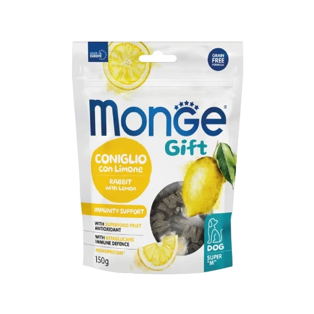 Лакомство для собак Monge Gift Dog Immunity support кролик с лимоном 150 г (8009470085700) - изображение 1