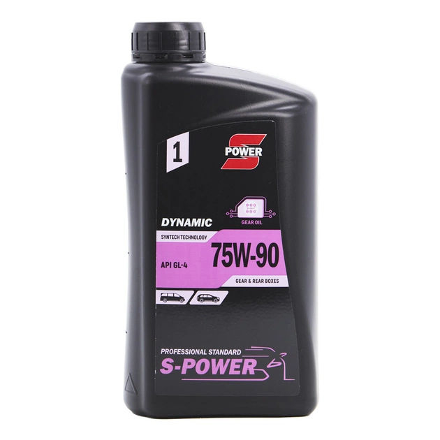 Трансмиссионное масло S-POWER DYNAMIC 75W90 GL-4 1л - изображение 1