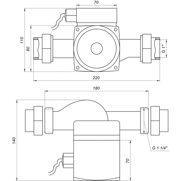 Циркуляционный насос Optima OP25-40-180, G 1 1/4", 10 бар, 180мм, 71Вт, 230В (8120) - изображение 6