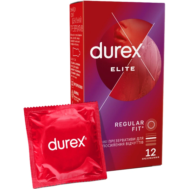 Презервативи Durex Elite латексні з силіконовою змазкою (тонкі) 12 шт. (5010232954229) - picture 1