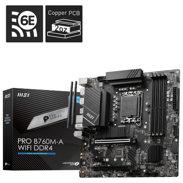Материнська плата MSI PRO B760M-A WIFI DDR4 - зображення 1