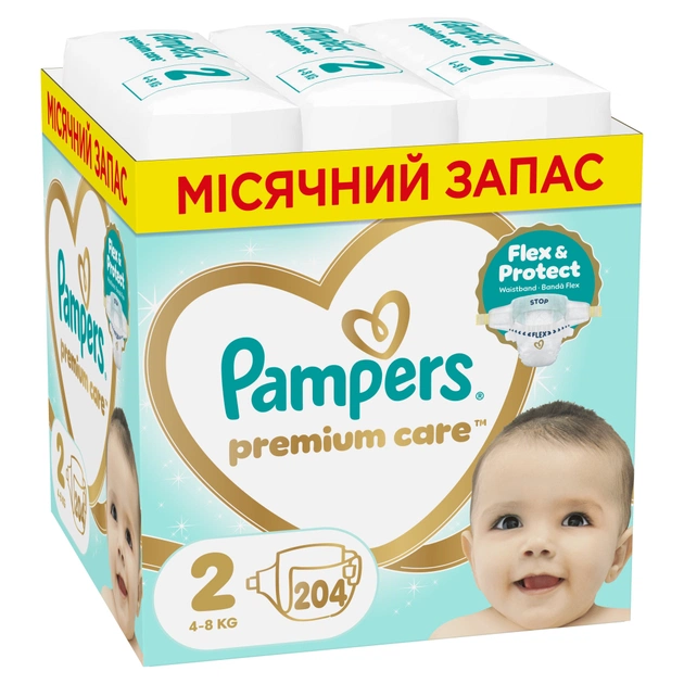 Підгузки Pampers Premium Care Розмір 2 (4-8 кг) 204 шт (8006530223669) - зображення 1