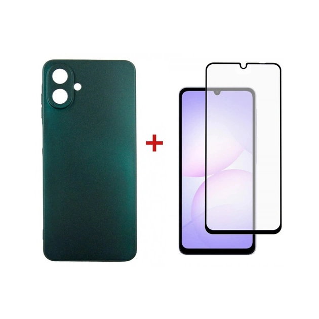 Чохол до мобільного телефона Dengos Soft Kit for Samsung Galaxy A07 case + glass Green (DG-KM-166) - зображення 1
