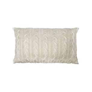 Подушка Прованс декоративна в'язана Коса молочна 30х45 (4823093436909) зображення 1