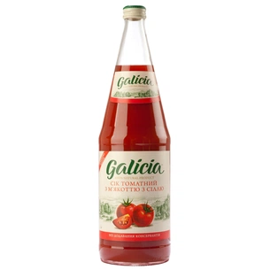 Сік Galicia Томатний з м'якоттю і сіллю 1 л с/б (4820209560220) изображение 1