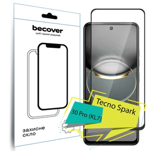 Скло захисне BeCover Tecno Spark 30 Pro (KL7) Black (713080) зображення 1