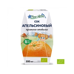 Сік дитячий Fleur Alpine Апельсиновий прямого віджиму з 8 місяців 200 мл (9002711027957) изображение 1