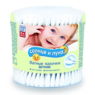 Ватні палички Cotton Club Сонце та Місяць 200 шт (4607068627420) зображення 1