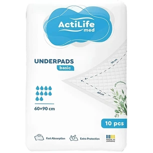 Пелюшки для малюків ActiLife Med Basic 60 х 90, 10 шт (4820174981426) зображення 1