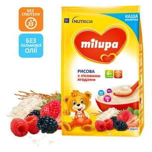 Дитяча каша Milupa Рисова молочна з лісовими ягодами 210 г (5900852047459) изображение 1