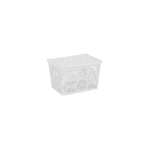 Кошик для зберігання Violet House 0402 №2 Ажур з кришкою White 7 л (0402 №2 Ажур W з/кр. 7 л) зображення 1