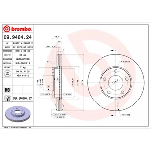 Гальмівний диск Brembo 09.9464.24 зображення 1