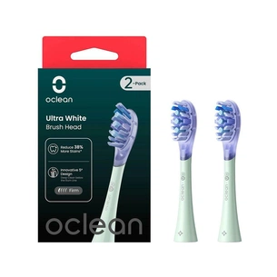 Насадка для зубної щітки Oclean UW01 G02 Ultra White Brush Head Green (2 шт) (6970810553529) зображення 1