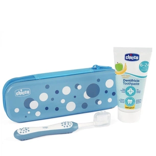 Дорожний набір Chicco зубна щітка та зубна паста, 6-24 міс Блакитний (12098.00) picture 1