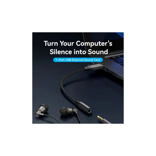 Звукова плата Vention USB AM to 3.5mm F 0.25m (4pin) 96kHz/24bit DSP noise reduction (CVEBC) - picture 4