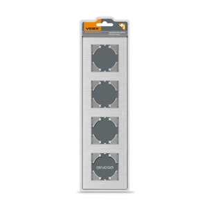 Рамка Videx BINERA сріблястий алюміній 4 поста (VF-BNFRA4H-SL) изображение 1