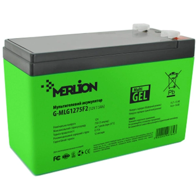 Батарея к ИБП Merlion 12V - 7.5 Ah (G-MLG1275F2) - изображение 1