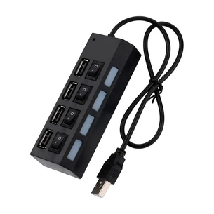 Концентратор Voltronic USB 2.0 to 4xUSB with switches black (YT-HWS4HS-B) зображення 1