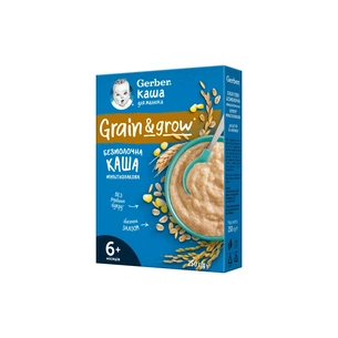 Дитяча каша Gerber Безмолочна швидкорозчинна мультизлакова з 6 місяців 250 г (1100427) изображение 1