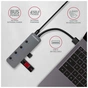 Концентратор AXAGON USB 3.1 to 4xUSB 3.0 0.2m switch black (HUE-MSA) - зменшене зображення 4