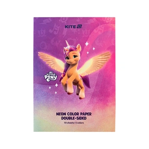 Кольоровий папір Kite А4 неоновий My Little Pony (10 аркушів/ 5 кольорів) (LP24-252) зображення 1