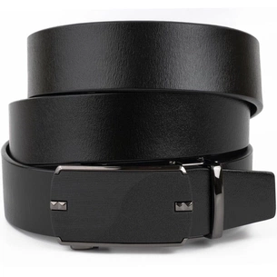 Ремінь Vintage Чоловічий з матовою чорною вставкою на пряжці Чорний (20319) зображення 1