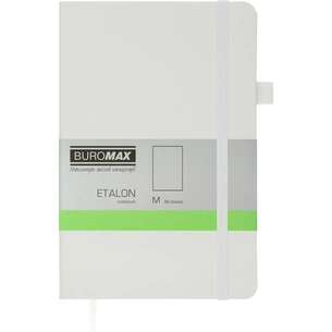 Книга записна Buromax Etalon 125x195 мм 96 листів без лінівки обкладинка зі штучної шкіри Біла (BM.291060-12) зображення 1