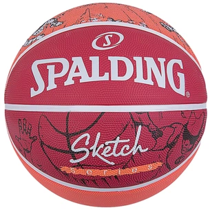 М'яч баскетбольний Spalding Sketch Drible червоний, білий Уні 7 84381Z (689344406145) зображення 1