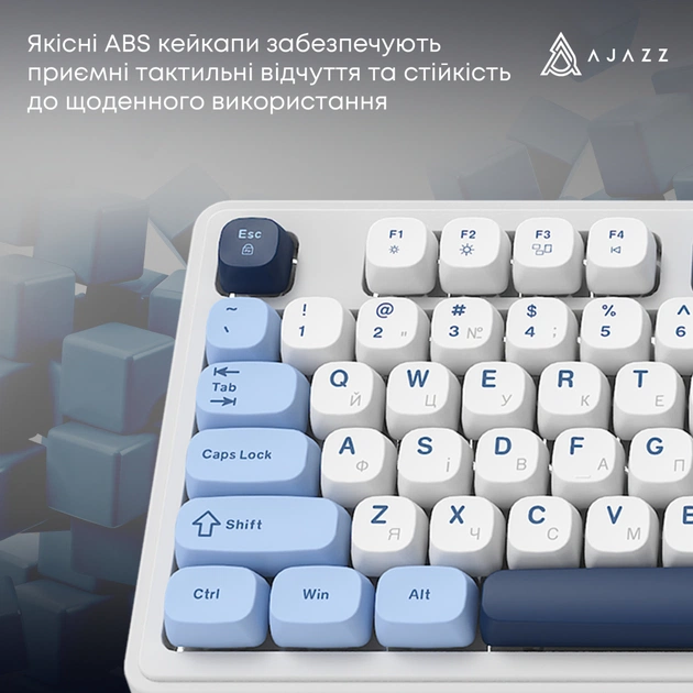 Клавіатура Ajazz AF98 Plus Wireless/Bluetooth/USB UA White/Blue (AF98-PLUS-GB) - picture 12