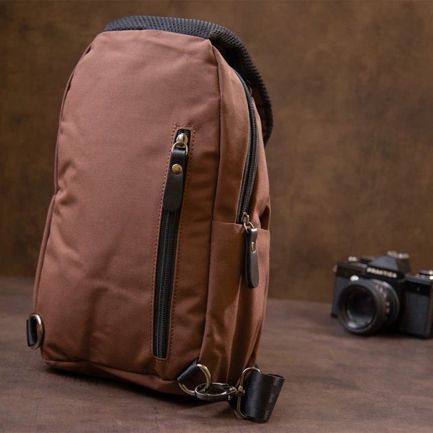 Сумка Vintage Через плече нейлон Коричнева (20634) - зображення 10