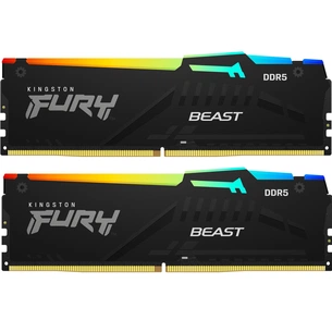 Модуль пам'яті для комп'ютера DDR5 64GB (2x32GB) 6400 MHz Beast RGB XMP Kingston Fury (ex.HyperX) (KF564C32BBAK2-64) зображення 1
