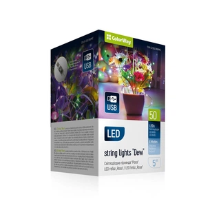 Гірлянда ColorWay Роса LED 50 5 м 8 функцій різнокольорова USB (CW-G-50L5NUMC) зображення 1