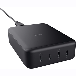 Зарядний пристрій Trust Maxo 4xUSB-C PD240W GaN Black (25413_TRUST) зображення 1