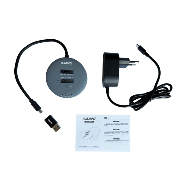 Док-станція для накопичувачів Maiwo 2*NVMe M.2 SSD to USB3.2 Gen2 USB-C 10Gbps (K3026P2 grey) - picture 10