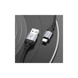 Дата кабель USB 2.0 AM to USB-C 1.0m 3A nylon X102 black HOCO (6942007608770) - зменшене зображення 5