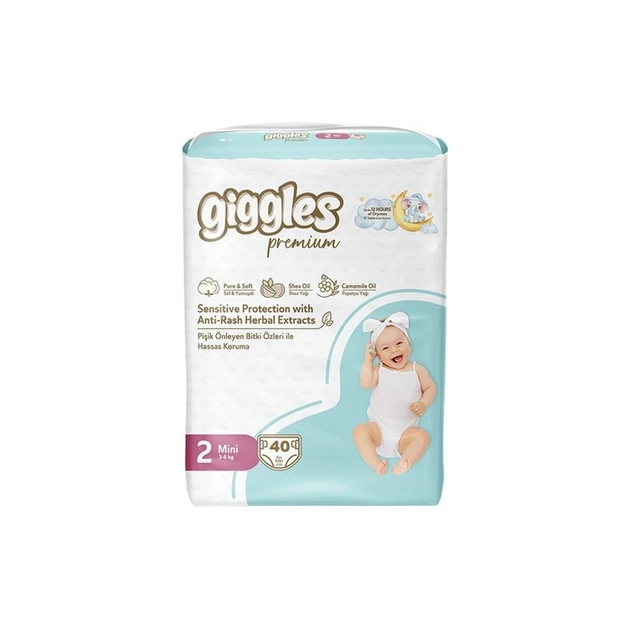 Підгузки Giggles Premium 2 Mini 3-6 кг 40 шт (8680131206889) - зображення 1