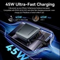 Батарея універсальна Vention 20000 mAh 45W Mini with Built-in USB-C Cable Gray (FHGH0) - зменшене зображення 6