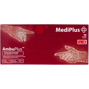 Медичні рукавички MediPlus AmbuPlus Латексні оглядові нестерильні неприпудрені Сині Розмір L 50 шт. (9551004355852) зображення 1