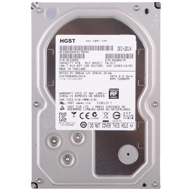 Жорсткий диск 3.5" 4TB WDC Hitachi HGST (0F23025 / HUS726040ALE614) - изображение 1