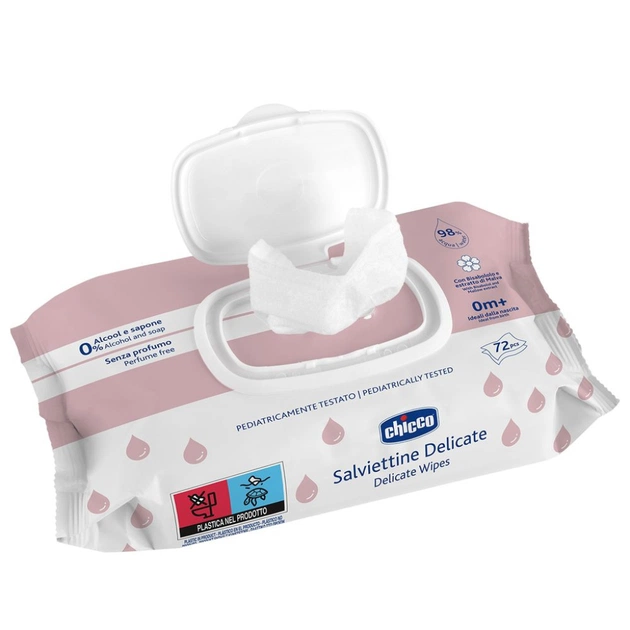 Дитячі вологі серветки Chicco м`які очищаючі, делікатні, 72 шт. (12050.60) - picture 2