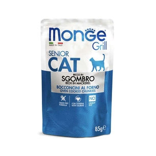 Вологий корм для кішок Monge Cat Grill Senior макрель, скумбрія 85 г (шматочки в жиле) (8009470013666) зображення 1