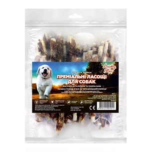 Ласощі для собак Lucky Star Качине в'ялене м'ясо на кальцінованій паличці 200 г (4820144301018) зображення 1