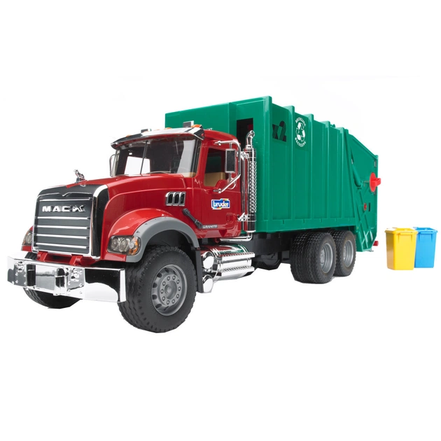 Масштабная модель автомобиля Bruder Мусоровоз Mack Granite М1:16 (02812) - изображение 1