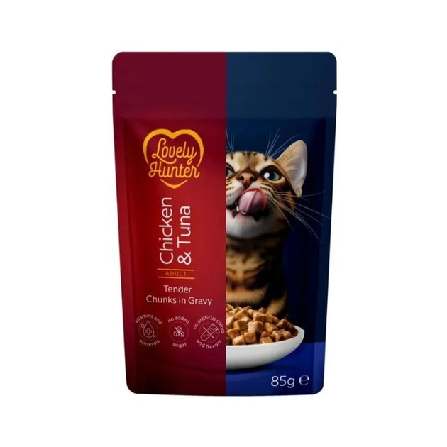 Влажный корм для кошек Lovely Hunter Adult with Chicken and Tuna 85 г (LHU47937) - изображение 1