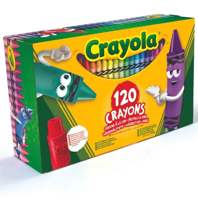 Олівці кольорові Crayola воскові, 120 шт зі стругачкою (52-6920) - picture 1
