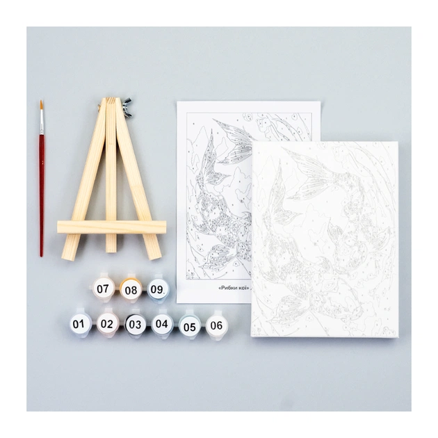Картина по номерам Rosa Рибки кої, 15х20см, з мольбертом (4823098548669) - picture 3